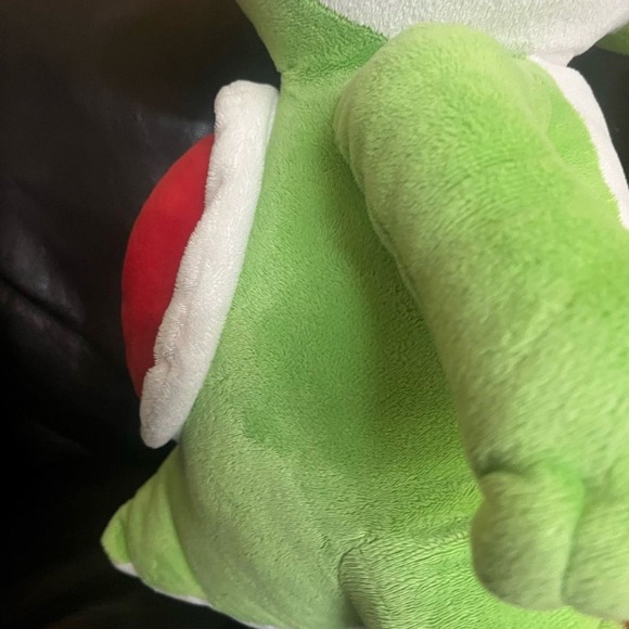 Vintage Super Mario Bros. Yoshi Green & Orange Dinosaur Plush Toy Stuffed 20" - Picture 7 of 16